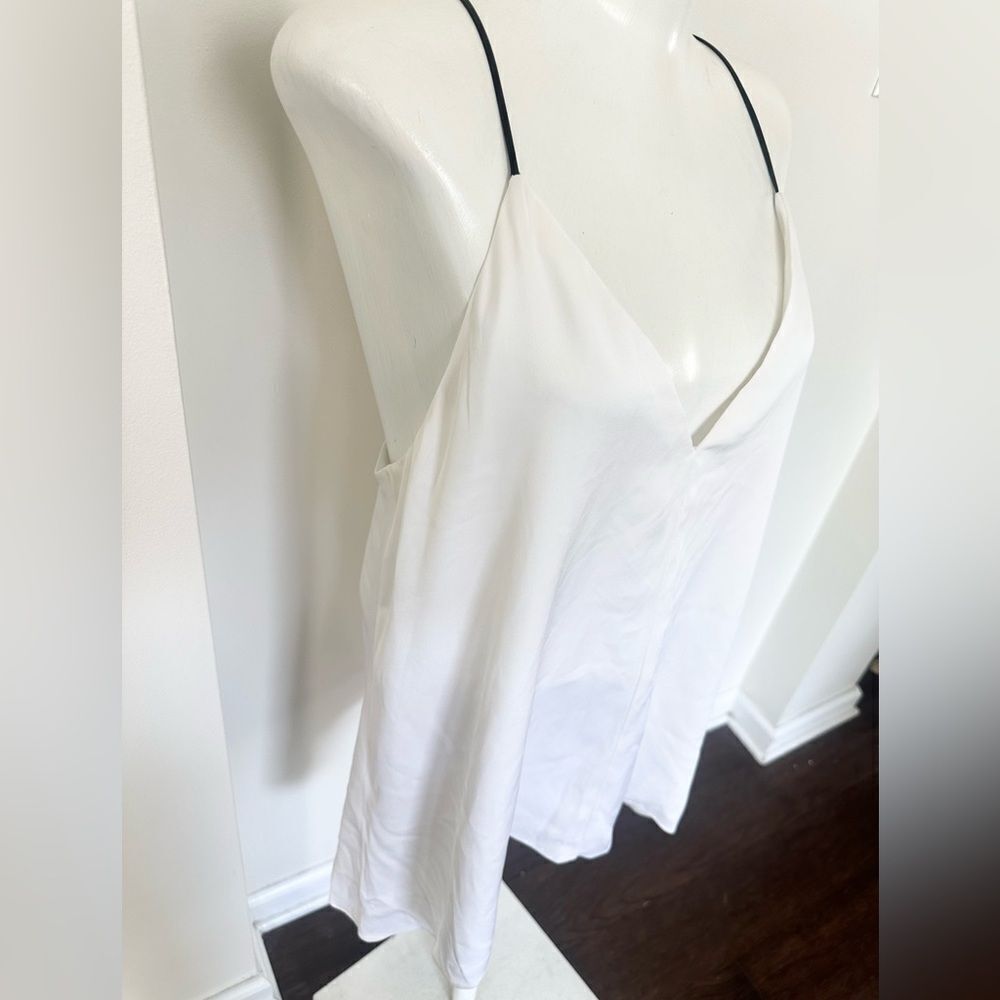 Milly White Silk Tunic Style Blouse L